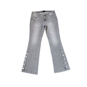 G by Giuliana Faded Low Rise Denim Jeans Leg Grommets Womens Size 12 Gray